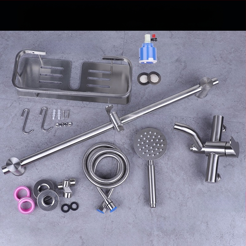 304 nerūdijančio plieno dušo maišytuvas sieninis su karštu ir šaltu vandeniu