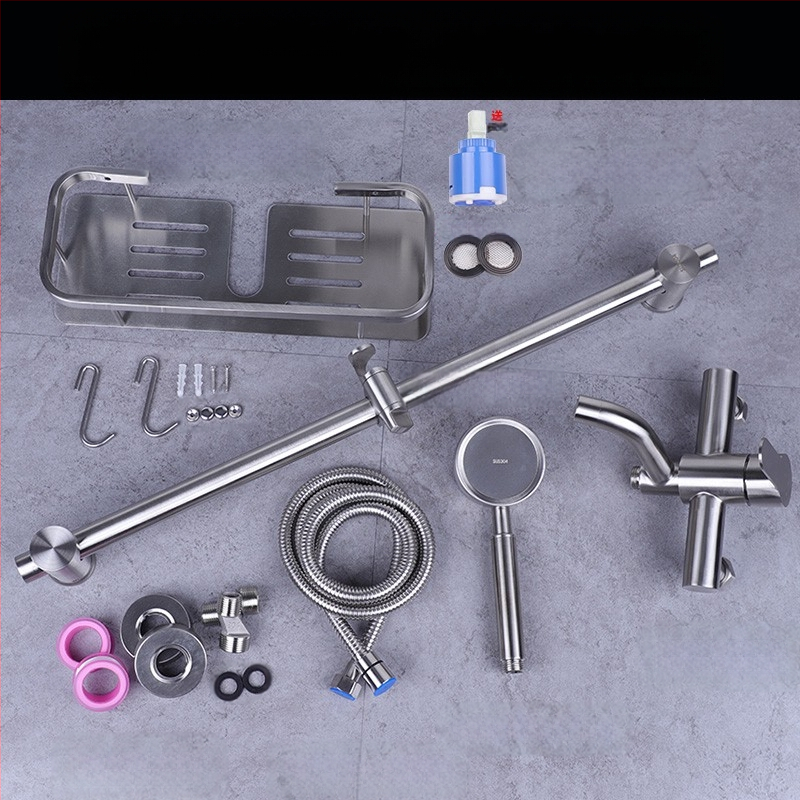 304 nerūdijančio plieno dušo maišytuvas sieninis su karštu ir šaltu vandeniu