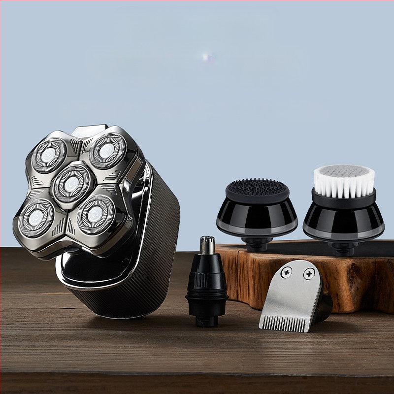 Aparat de ras electric pentru bărbați, cu cap de tăiere plutitor, baterie încorporată 500–800 mAh, autonomie peste 60 de minute, motor fără perii, încărcare și alimentare cu utilizare dublă
