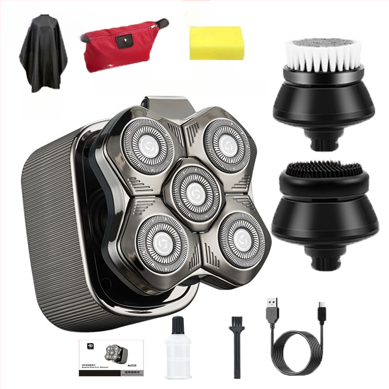 Aparat de ras electric pentru bărbați, cu cap de tăiere plutitor, baterie încorporată 500–800 mAh, autonomie peste 60 de minute, motor fără perii, încărcare și alimentare cu utilizare dublă