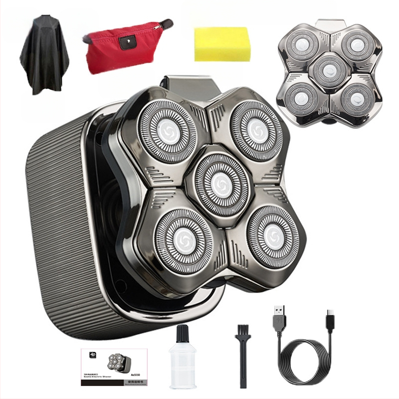 Aparat de ras electric pentru bărbați, cu cap de tăiere plutitor, baterie încorporată 500–800 mAh, autonomie peste 60 de minute, motor fără perii, încărcare și alimentare cu utilizare dublă