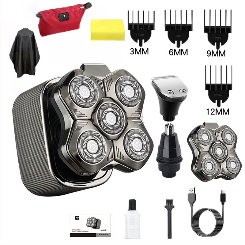 Aparat de ras electric pentru bărbați, cu cap de tăiere plutitor, baterie încorporată 500–800 mAh, autonomie peste 60 de minute, motor fără perii, încărcare și alimentare cu utilizare dublă