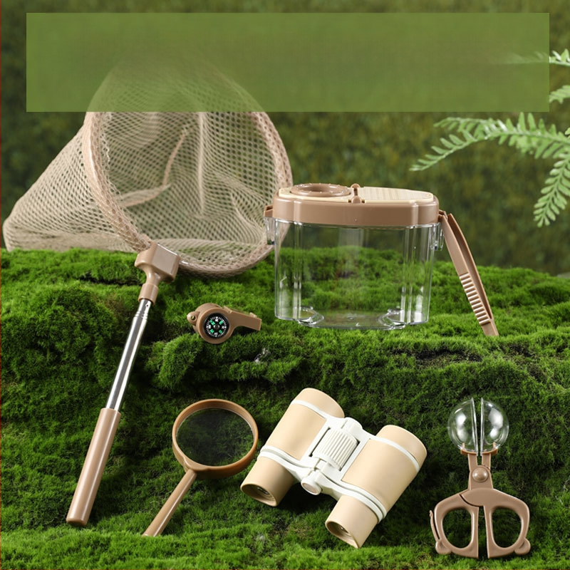 Vaikų vabzdžių stebėjimo dėžutė su didinamuoju stiklu, neelektrinė, nėra daugiafunkcinė, konstravimo blokelių žaidimas, 4–6 metų amžiaus