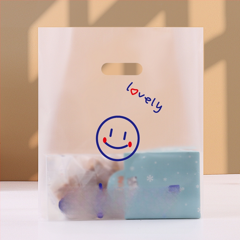 Прозрачна пластмасова опаковъчна торбичка за сладкарски изделия и за доставка, с отпечатано лого