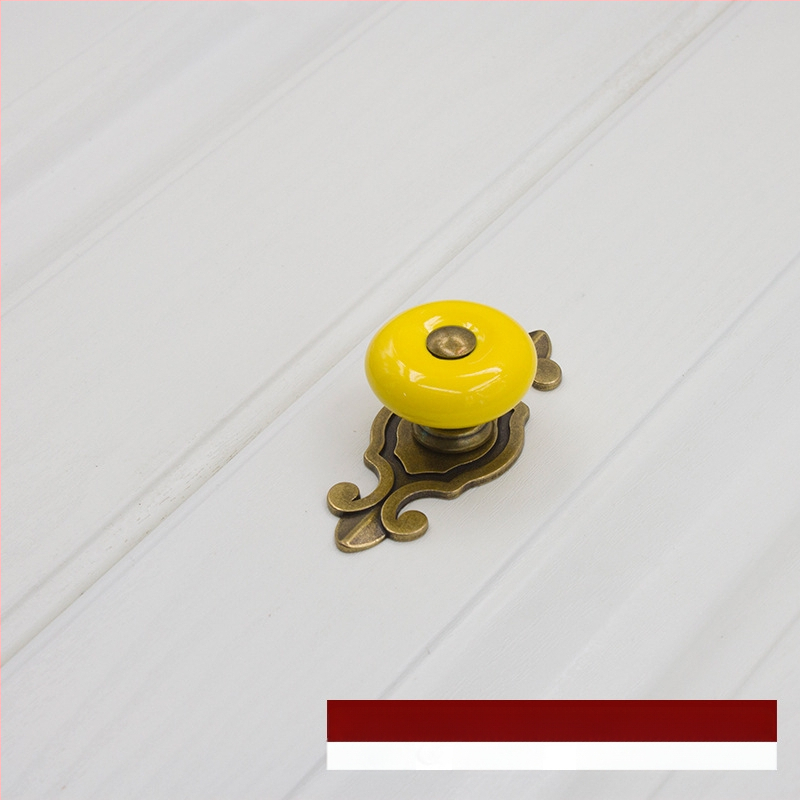 Apvali keramikinė spintos durų ir stalčiaus rankenėlė su baze, šiuolaikinis minimalistinis stilius.