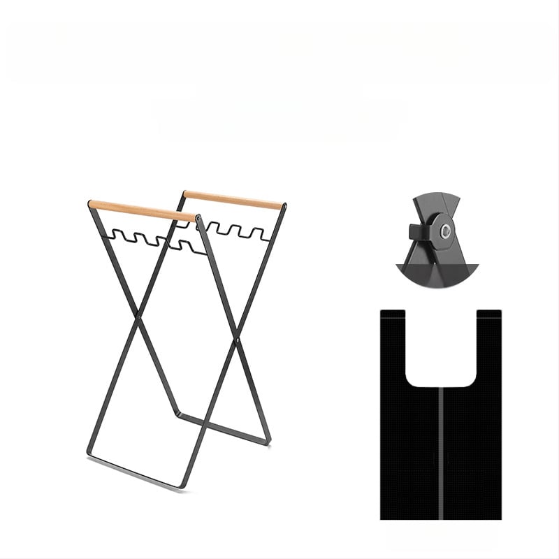 Sulankstoma šiukšlių laikymo stovelė stovyklavimui su maišų laikikliu, 100% naujos plastiko medžiagos