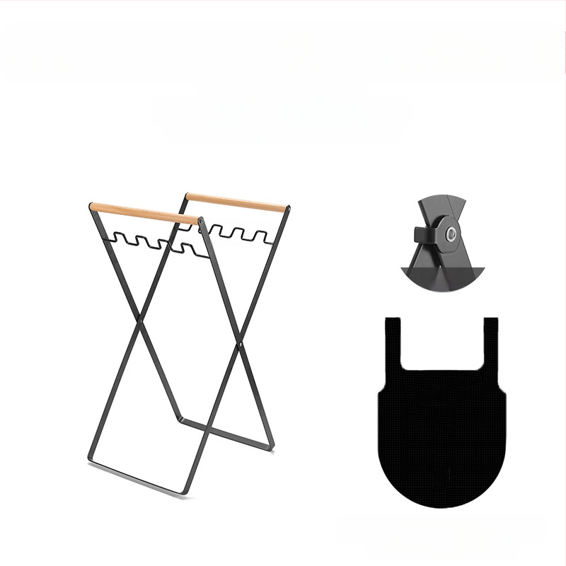 Sulankstoma šiukšlių laikymo stovelė stovyklavimui su maišų laikikliu, 100% naujos plastiko medžiagos