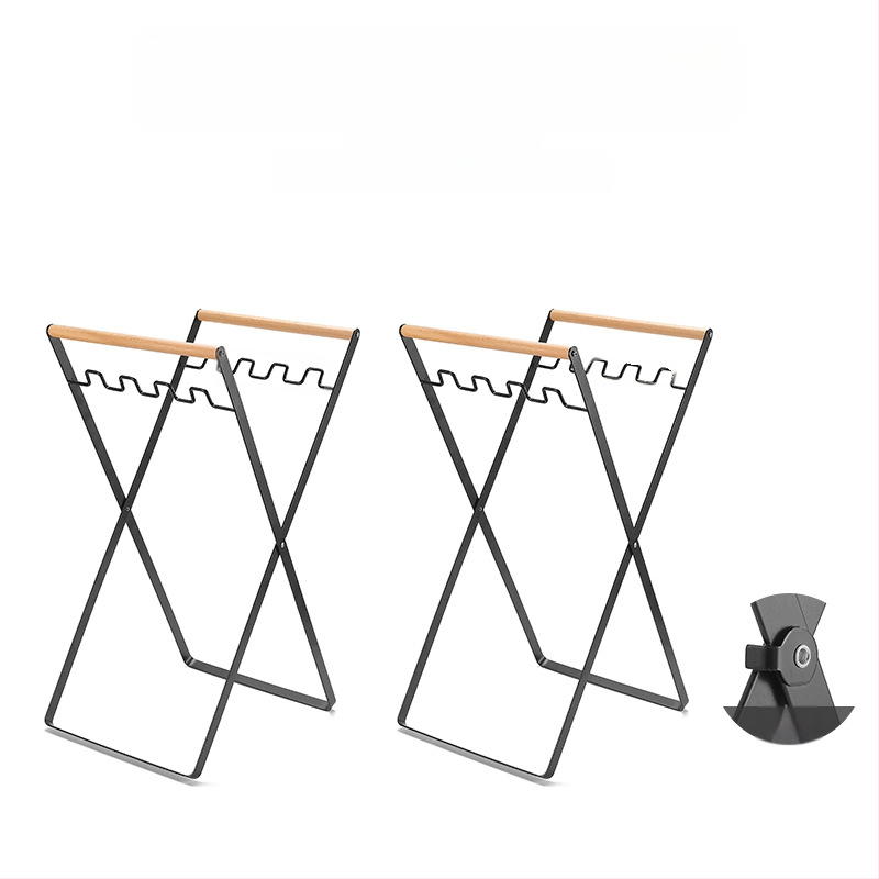 Sulankstoma šiukšlių laikymo stovelė stovyklavimui su maišų laikikliu, 100% naujos plastiko medžiagos