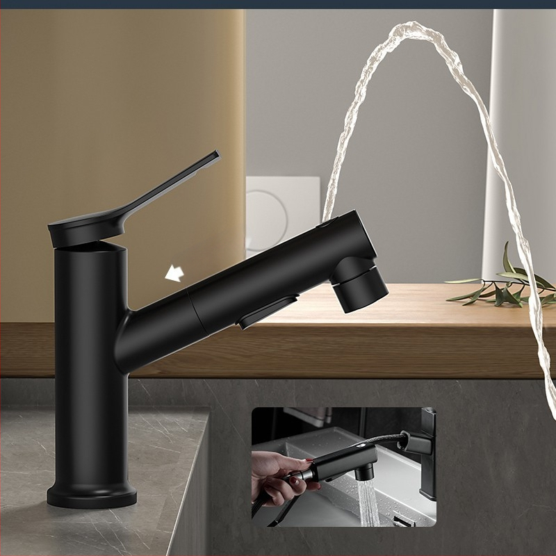 Varinis praustuvo čiaupas, dvigubo jungimo konstrukcija, atidarymas su rakteliu, keraminis vožtuvo šerdis, šiuolaikinis minimalistinis stilius