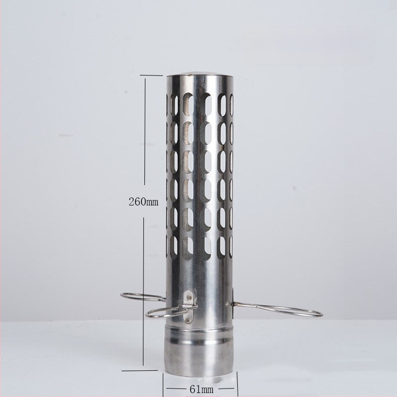 Nerūdijančio plieno medienos krosnelė su kampiniu dūmtraukio, lauko naudojimui