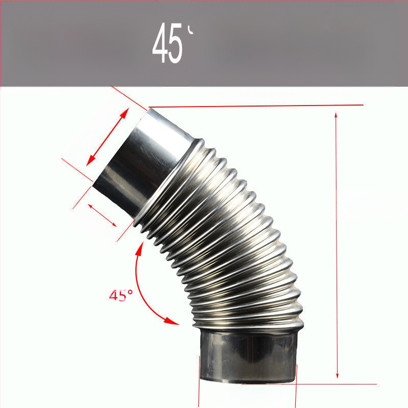 Nerūdijančio plieno medienos krosnelė su kampiniu dūmtraukio, lauko naudojimui