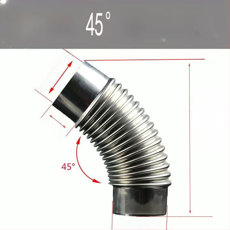 Nerūdijančio plieno medienos krosnelė su kampiniu dūmtraukio, lauko naudojimui