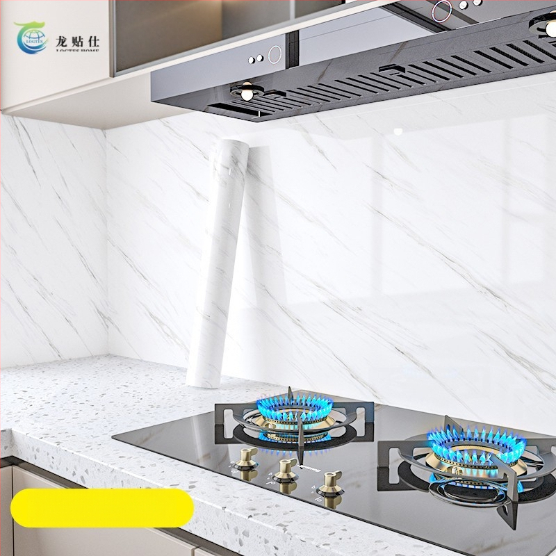Lipdukas PET sienai, marmuro imitacija, atsparus aliejui ir aukštoms temperatūroms, virtuvės sienos dekoras