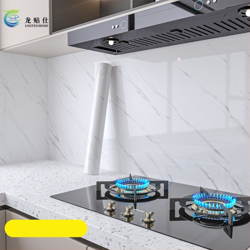 Lipdukas PET sienai, marmuro imitacija, atsparus aliejui ir aukštoms temperatūroms, virtuvės sienos dekoras