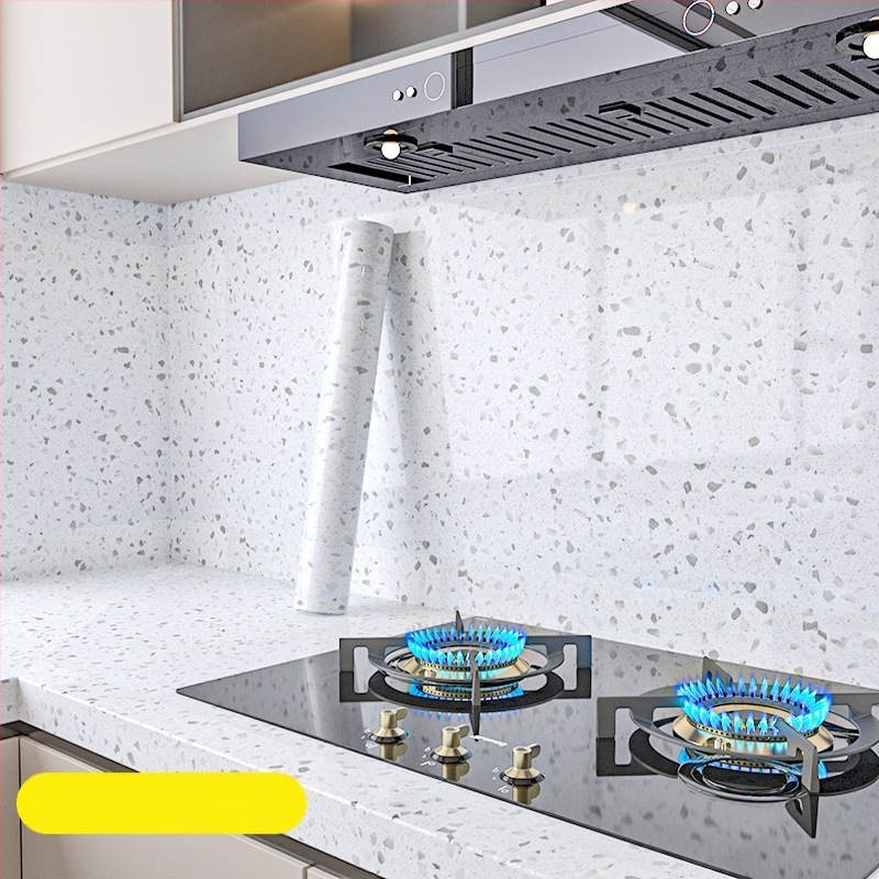 Lipdukas PET sienai, marmuro imitacija, atsparus aliejui ir aukštoms temperatūroms, virtuvės sienos dekoras
