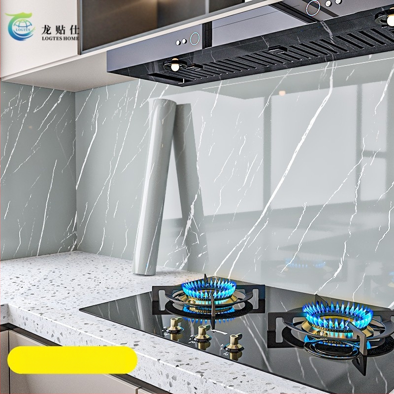 Lipdukas PET sienai, marmuro imitacija, atsparus aliejui ir aukštoms temperatūroms, virtuvės sienos dekoras