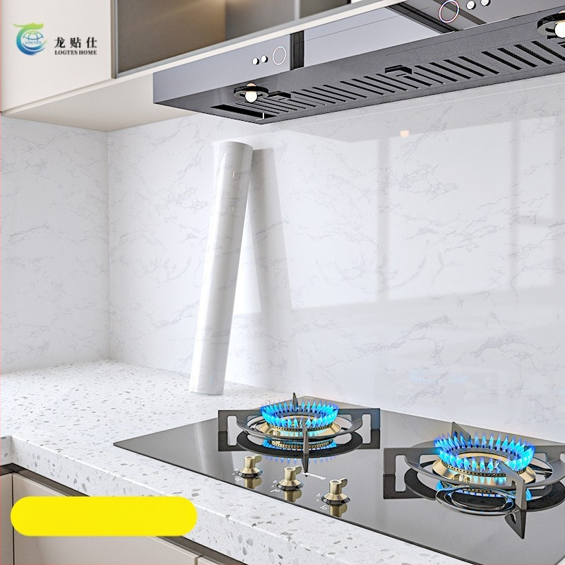 Lipdukas PET sienai, marmuro imitacija, atsparus aliejui ir aukštoms temperatūroms, virtuvės sienos dekoras