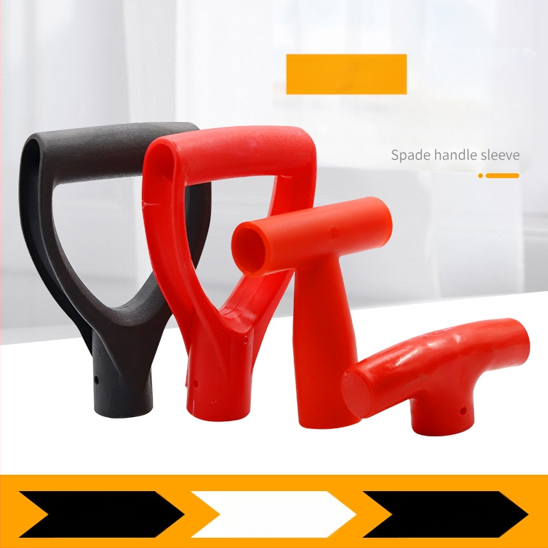 Kastu rankena T/D tipo, stora plastikinė galva ir medinis kotas, žemės ūkio įrankiams