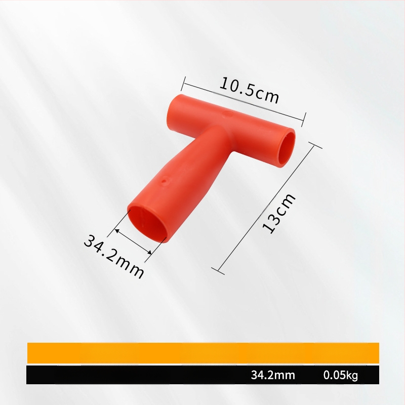 Kastu rankena T/D tipo, stora plastikinė galva ir medinis kotas, žemės ūkio įrankiams