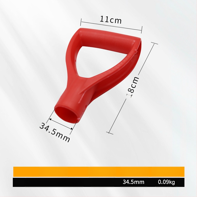 Kastu rankena T/D tipo, stora plastikinė galva ir medinis kotas, žemės ūkio įrankiams