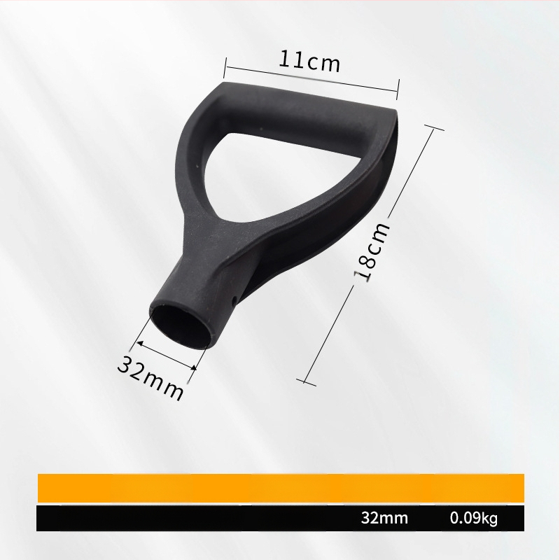 Kastu rankena T/D tipo, stora plastikinė galva ir medinis kotas, žemės ūkio įrankiams