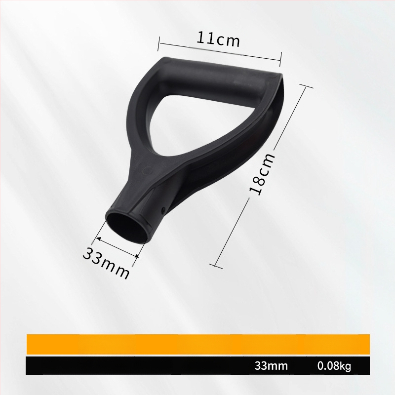 Kastu rankena T/D tipo, stora plastikinė galva ir medinis kotas, žemės ūkio įrankiams