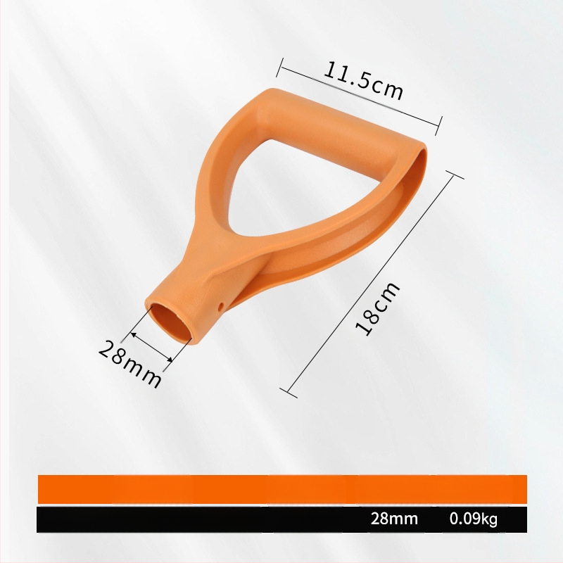 Kastu rankena T/D tipo, stora plastikinė galva ir medinis kotas, žemės ūkio įrankiams