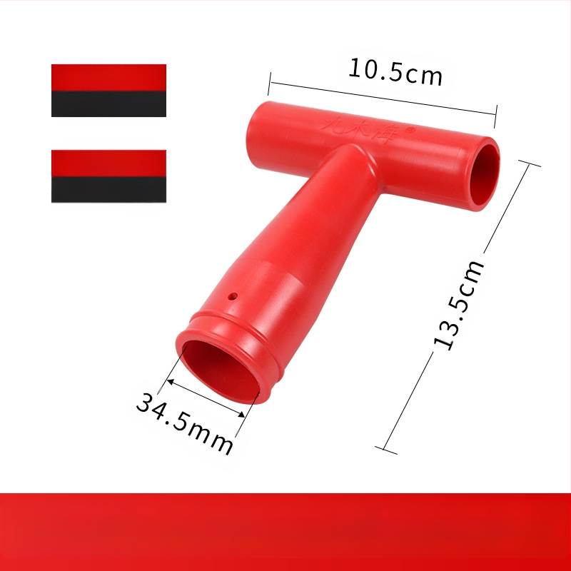 Kastu rankena T/D tipo, stora plastikinė galva ir medinis kotas, žemės ūkio įrankiams