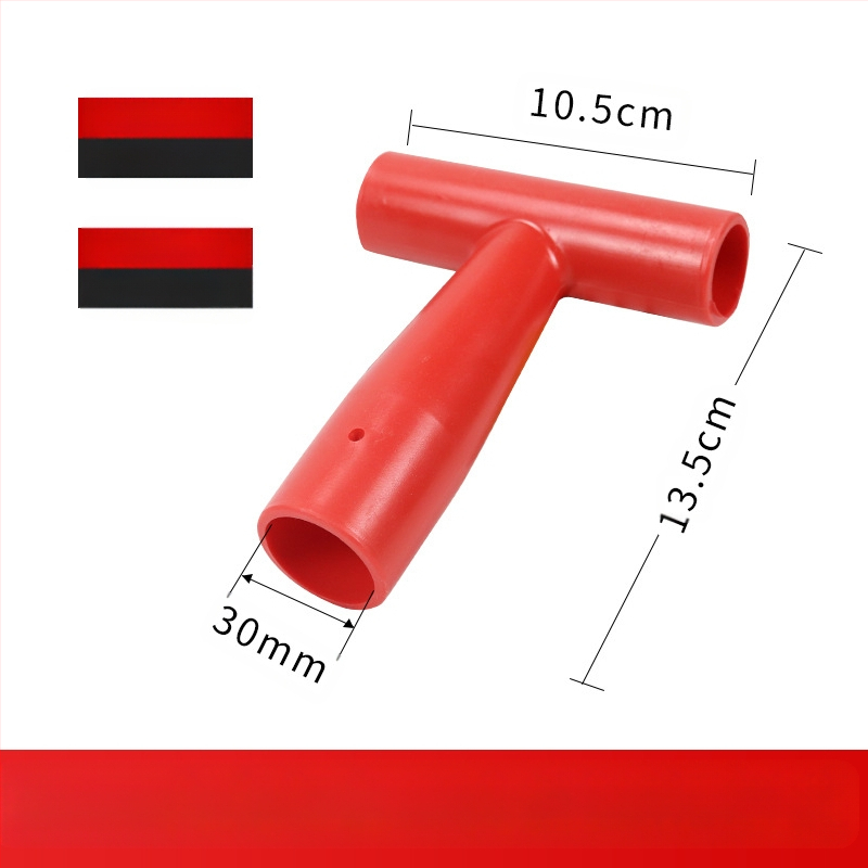 Kastu rankena T/D tipo, stora plastikinė galva ir medinis kotas, žemės ūkio įrankiams