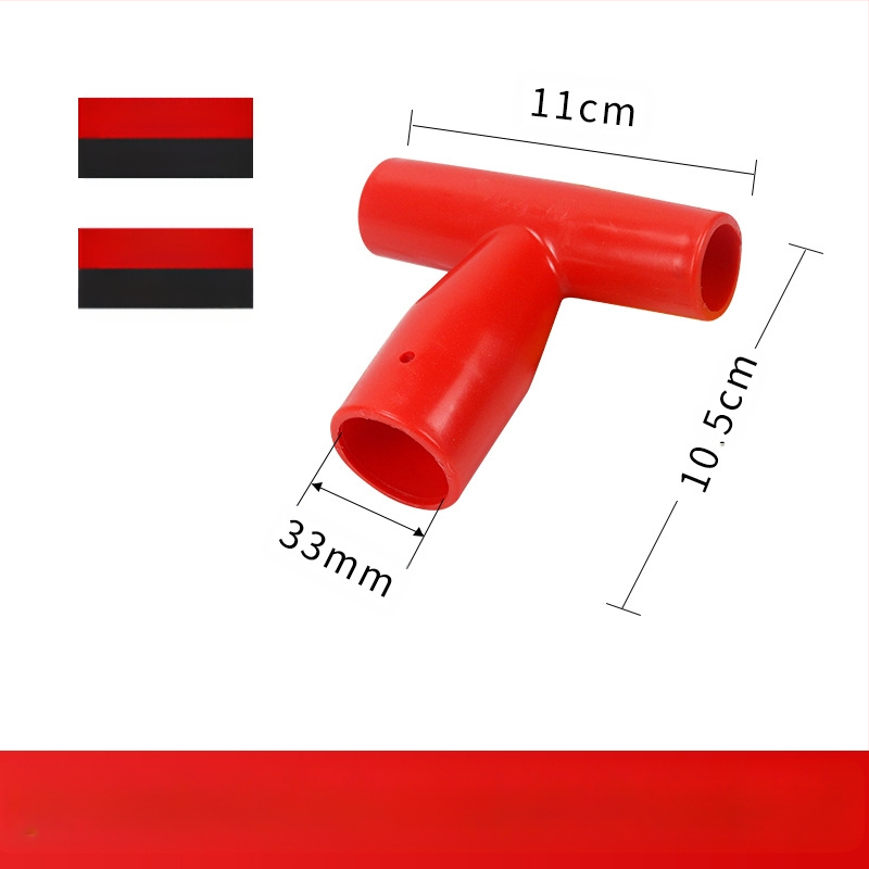 Kastu rankena T/D tipo, stora plastikinė galva ir medinis kotas, žemės ūkio įrankiams