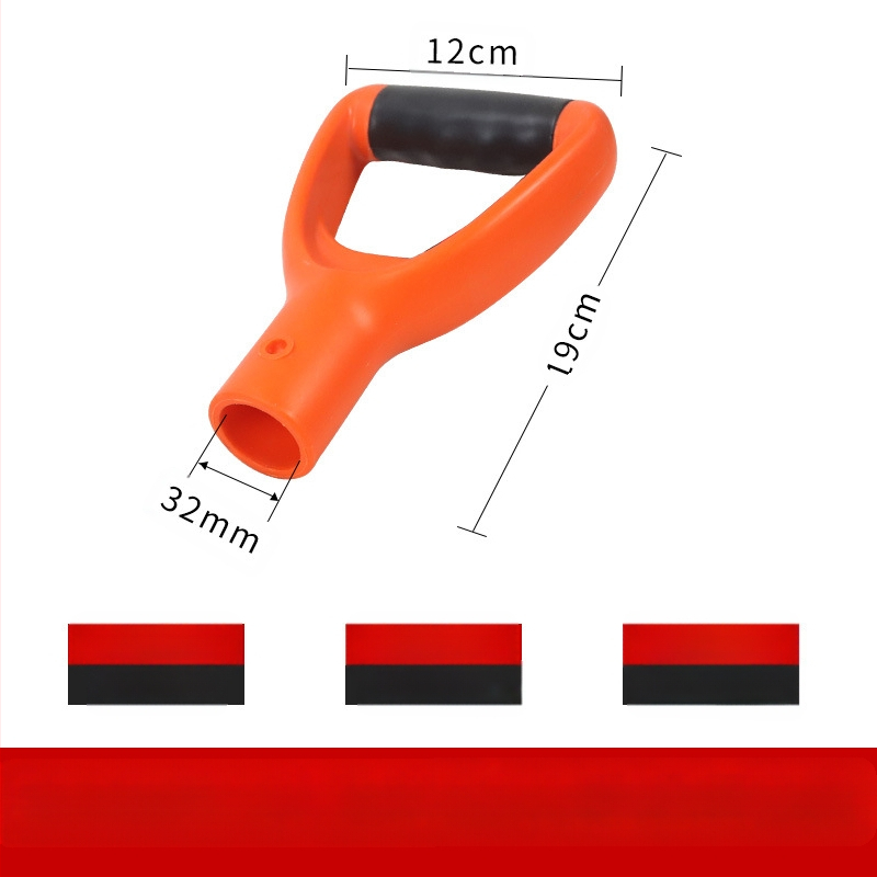 Kastu rankena T/D tipo, stora plastikinė galva ir medinis kotas, žemės ūkio įrankiams