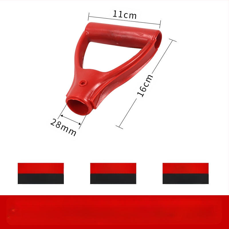 Kastu rankena T/D tipo, stora plastikinė galva ir medinis kotas, žemės ūkio įrankiams