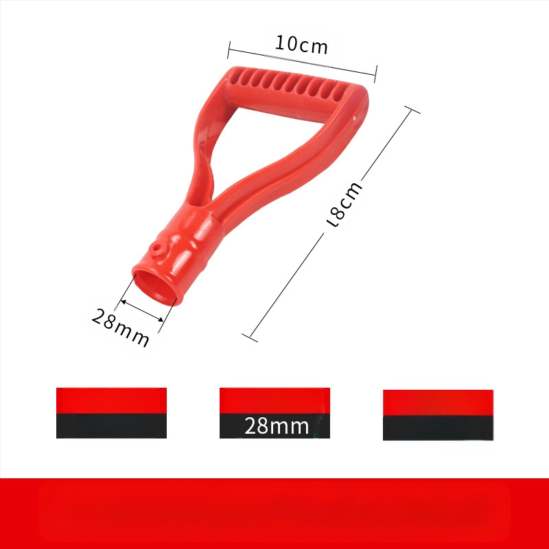 Kastu rankena T/D tipo, stora plastikinė galva ir medinis kotas, žemės ūkio įrankiams