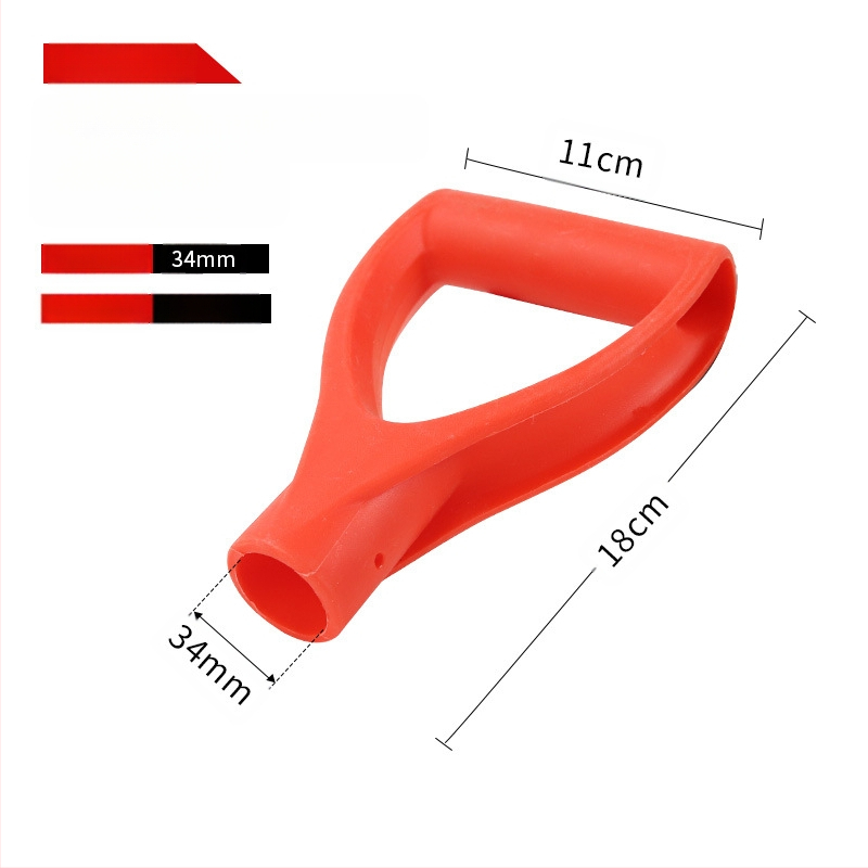 Kastu rankena T/D tipo, stora plastikinė galva ir medinis kotas, žemės ūkio įrankiams