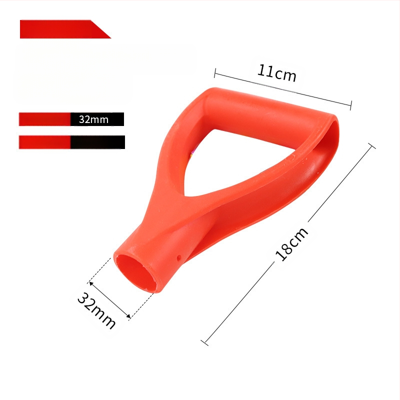 Kastu rankena T/D tipo, stora plastikinė galva ir medinis kotas, žemės ūkio įrankiams