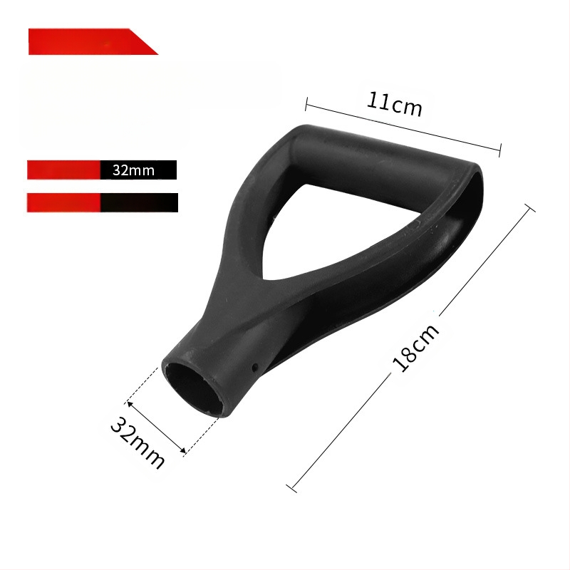 Kastu rankena T/D tipo, stora plastikinė galva ir medinis kotas, žemės ūkio įrankiams