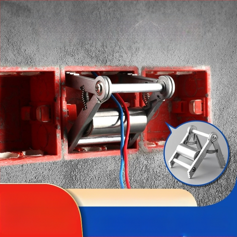 Įrankis kabelių vedimui elektros instaliacijose — vieno laidininko traukimo ratukas ir lizdo dėžės priedas