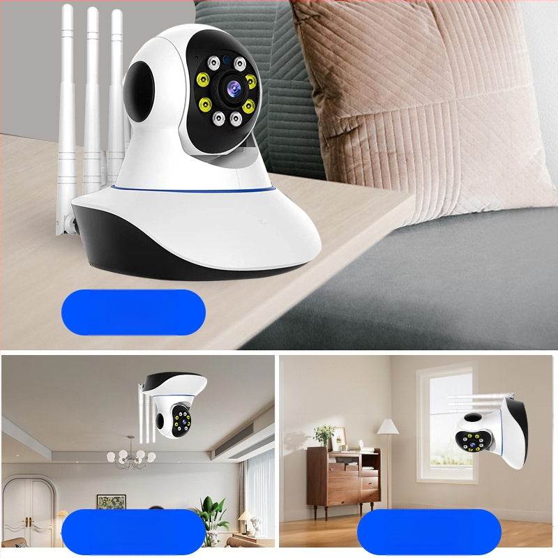 Pan-Tilt stebėjimo kamera su Wi‑Fi, 1080P naktinis matymas, nuotolinis valdymas, vietinė/debesų saugykla