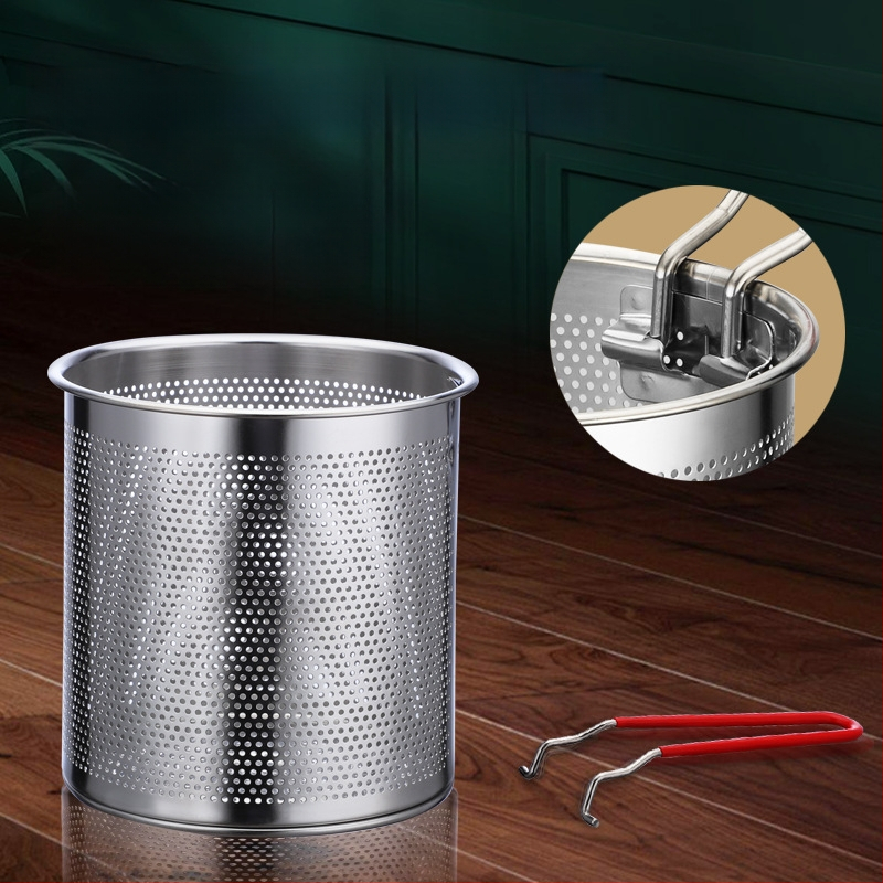 Nerūdijančio plieno fritiūra – All-in-One namų naudojimui, be dangos, su vieno dugno puodu, plieniniu dangčiu, suderinama su įprasta virykle