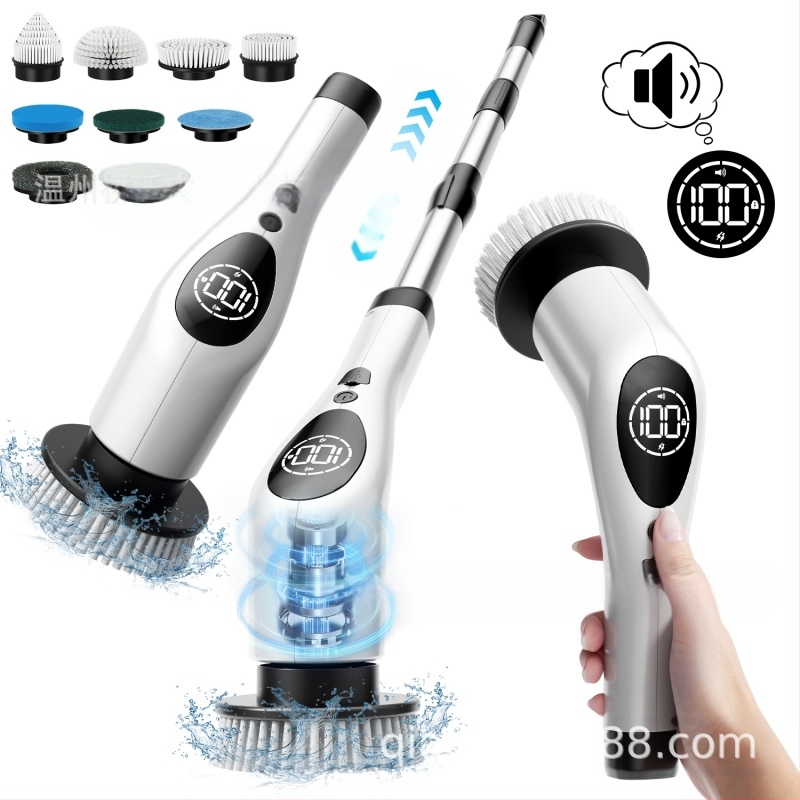 Elektromos padlótisztító mop, kézi, vezeték nélküli, LCD kijelző, hangjelzés, kilenc az egyben