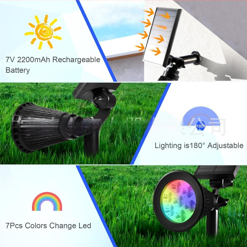 Соларни ландшафтни светлини LED, планетен стил, модел ZC-001, време на работа 6–12 часа, индуктивен превключвател