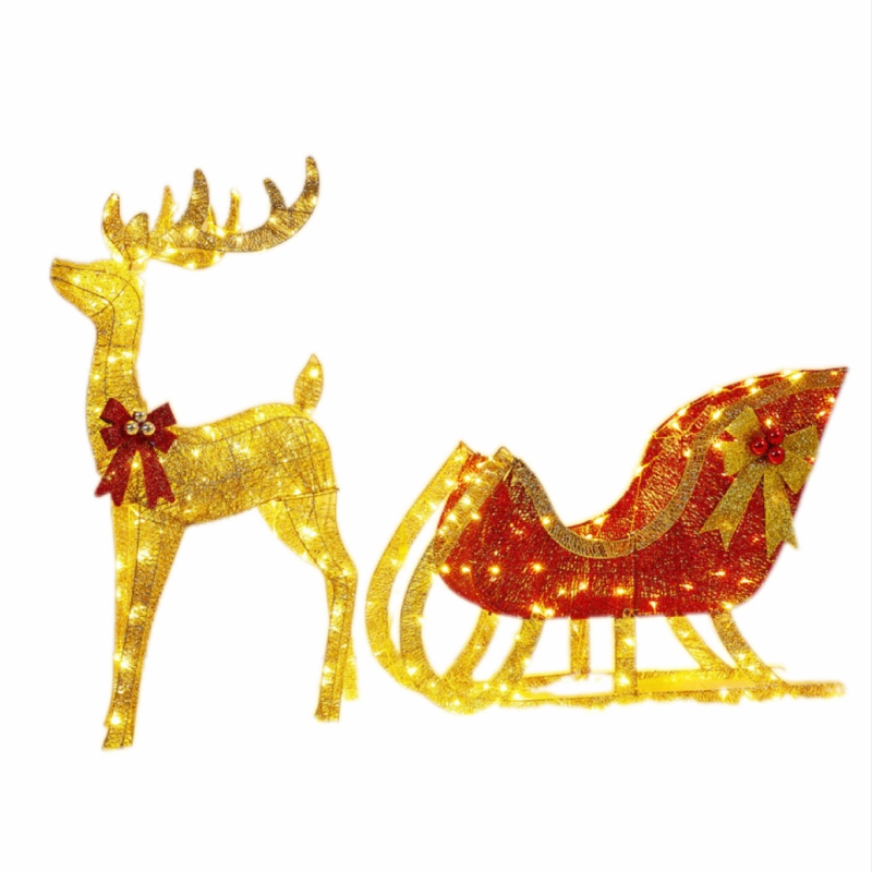 Helendav traadist terasest jõulujänes – geomeetriline skulptuur hotellide ja pidulikele dekoratsioonide jaoks, puidust karbis pakendatud