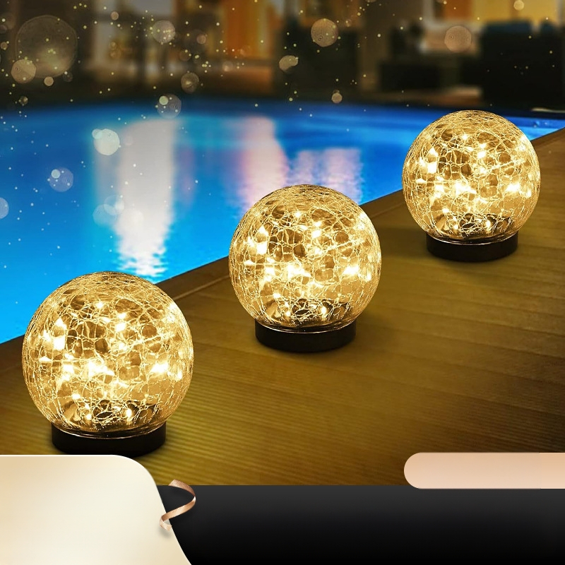 Saulės energijos kraštovaizdžio žibintas kiemui, stiklo korpusas, LED šviesos šaltinis, įgręžta į žemę, modelis TS202408