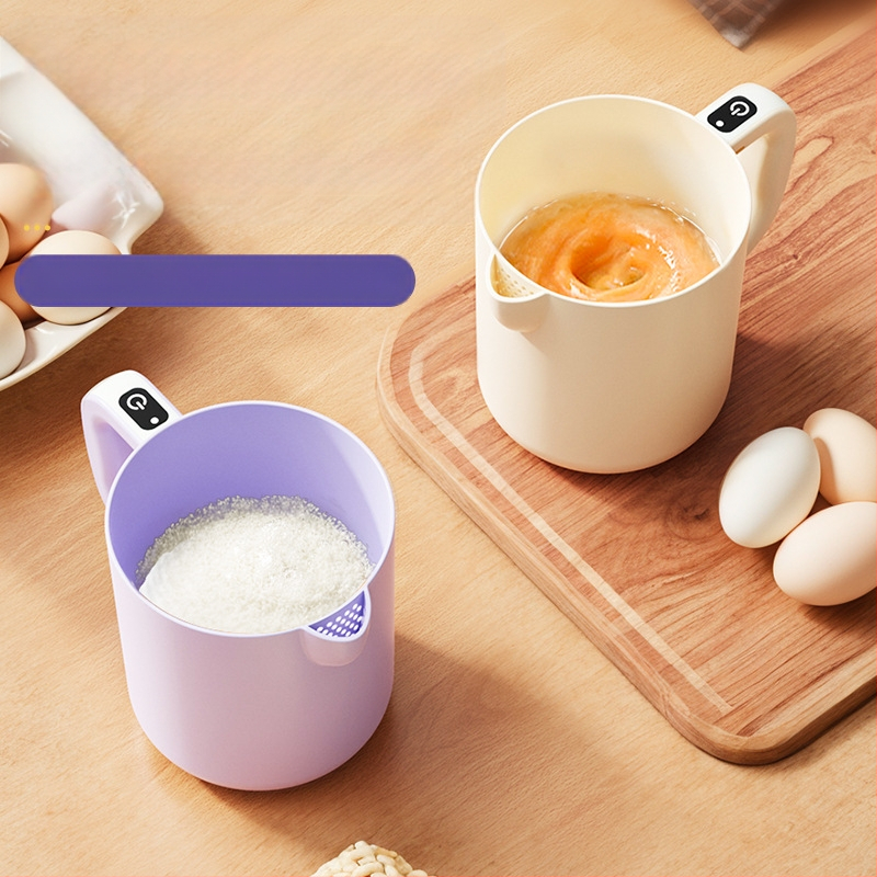 Компактен ръчен електрически разбърквач за яйца и мултифункционален миксер с измиване и филтриране на ориз, 3.7V, 0.8W, 0.8Hz