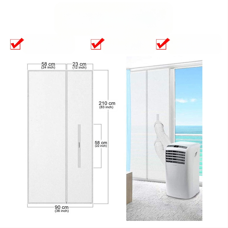 Langų oro kondicionieriaus sandarinimo audinys — vandeniui atsparus, nuo uodų, apsauga nuo tiesioginio oro srauto; Medžiaga: cheminių pluoštų; Prekės ženklas: Boxin