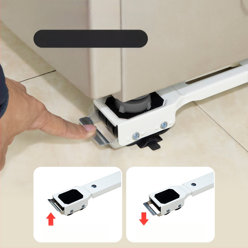 Βασική βάση για πλυντήρια ρούχων και ψυγεία, μεταλλική κατασκευή ανθεκτική στη σκουριά, αντιολισθητική, ρυθμιζόμενη και μετακινούμενη, χωρίς εγκατάσταση