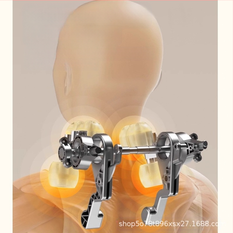 Pečių ir kaklo masažuoklis su karšto kompresijos ir minkymo funkcija; belaidis, susukimo dizainas; 5V, 7W, 45–50°C, 305 g, 1 m laidas