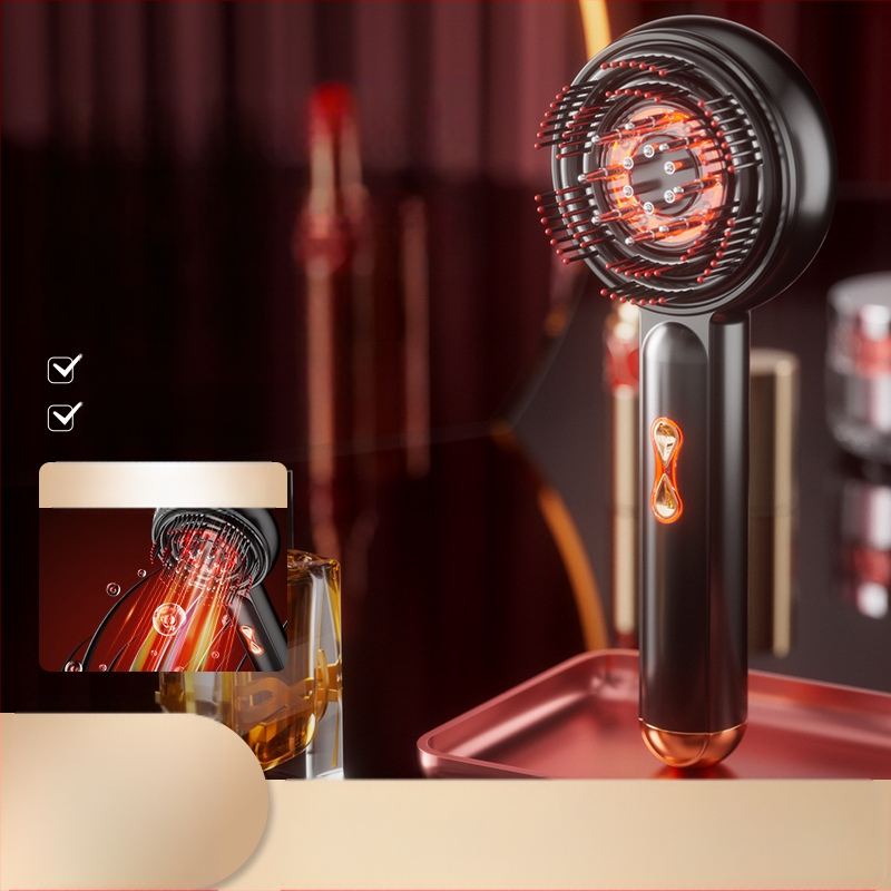 Електрическа EMS многофункционална масажна четка за коса с лазер за растеж на коса, масажор на скалпа, модел HG01, универсална съвместимост, 3 скорости, пуснат през 2025 г.