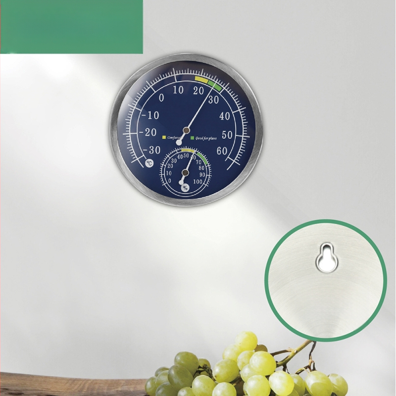 Kaitai ανοξείδωτο εσωτερικός αναλογικός μετρητής θερμοκρασίας και υγρασίας, επιτραπέζιος ή τοποθέτηση σε τοίχο, υψηλή ακρίβεια, 1° ανάλυση θερμοκρασίας