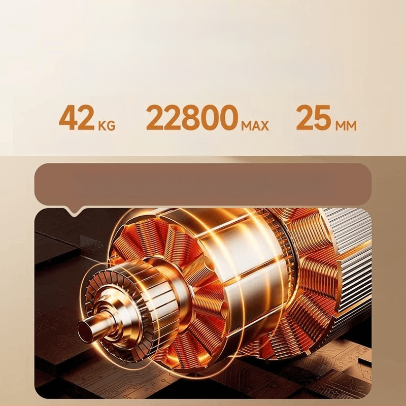 Raumenų masažinė pistelė su šepetėlinu varikliu, 6+ galvų, 5+ greičiai, įmontuota baterija 2000–4000 mAh, triukšmas mažiau nei 36 dB